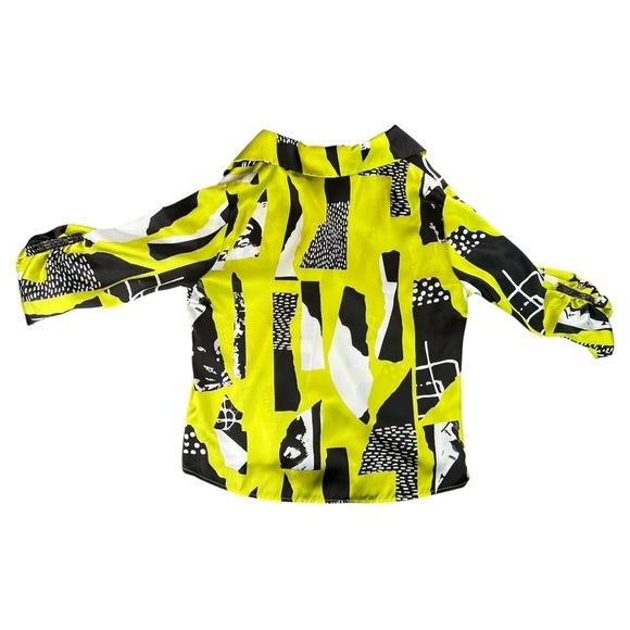 Frank Lyman Montreal Women’s Haute Femme Blouse In Lime/Black Size 6 - Picture 6 of 8